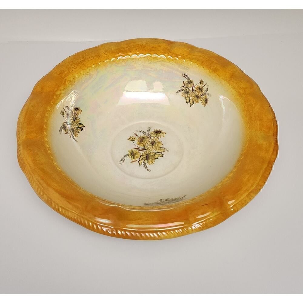Vintage Ceramic Yellow Floral 12.5" Bowl
